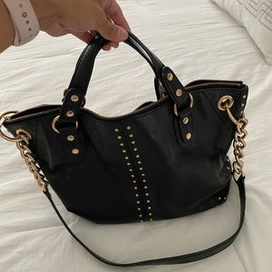 Authentic Black Studded Michal Kors Satchel